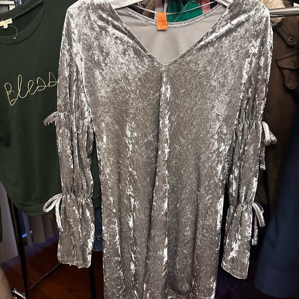 Primark Silver Velvet Dress